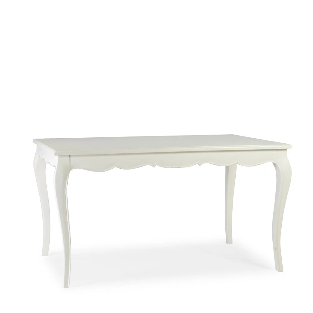 BLANCA French Table White Rattan Furniture Neutral Shade BLANCA French Table White Rattan Furniture Neutral Shade