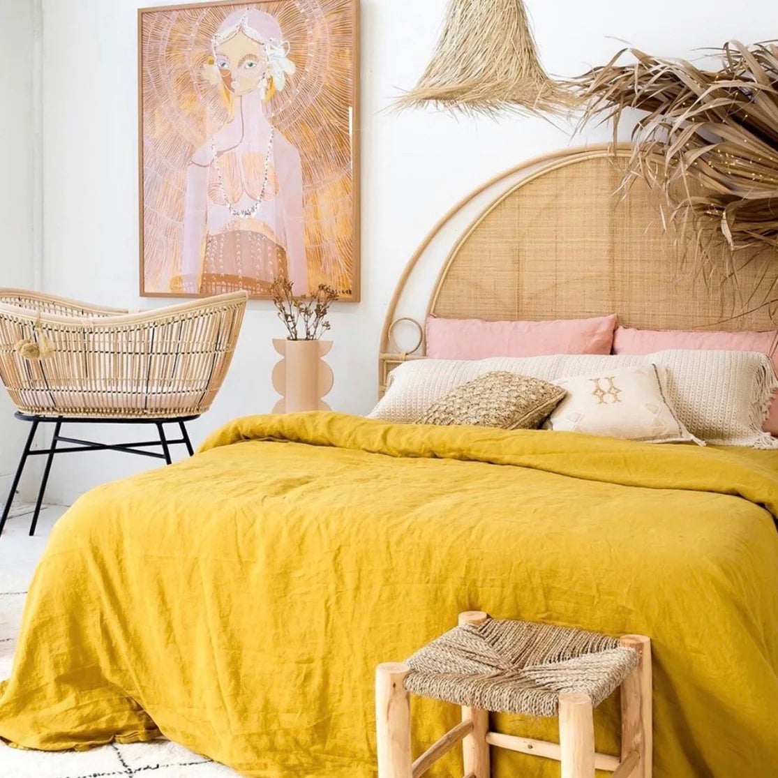 LUNULA Cane Webbing Rattan Headboard