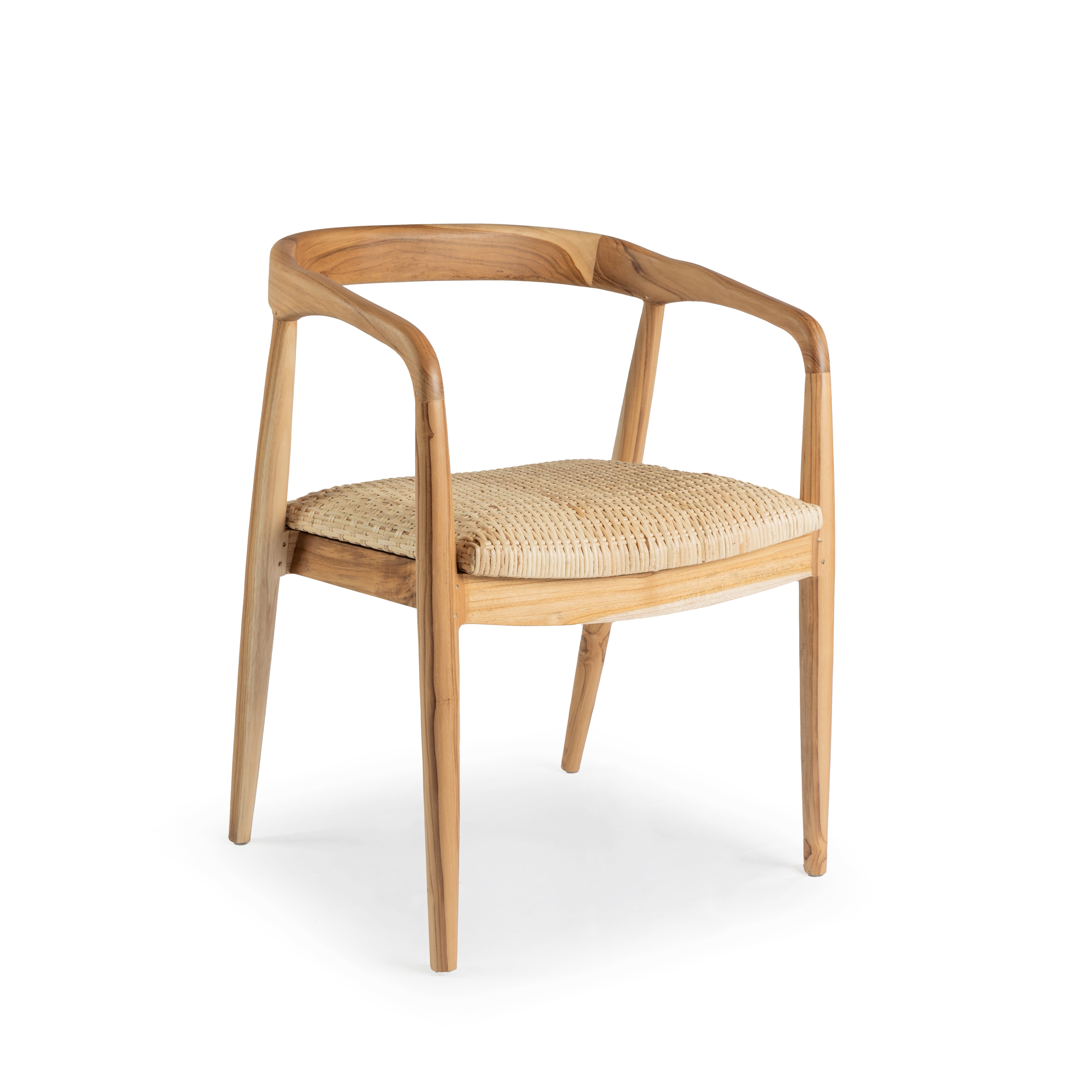REVIVAL Teak and Woven Rattan Chair