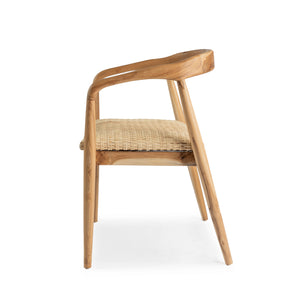 REVIVAL Teak and Woven Rattan Chair