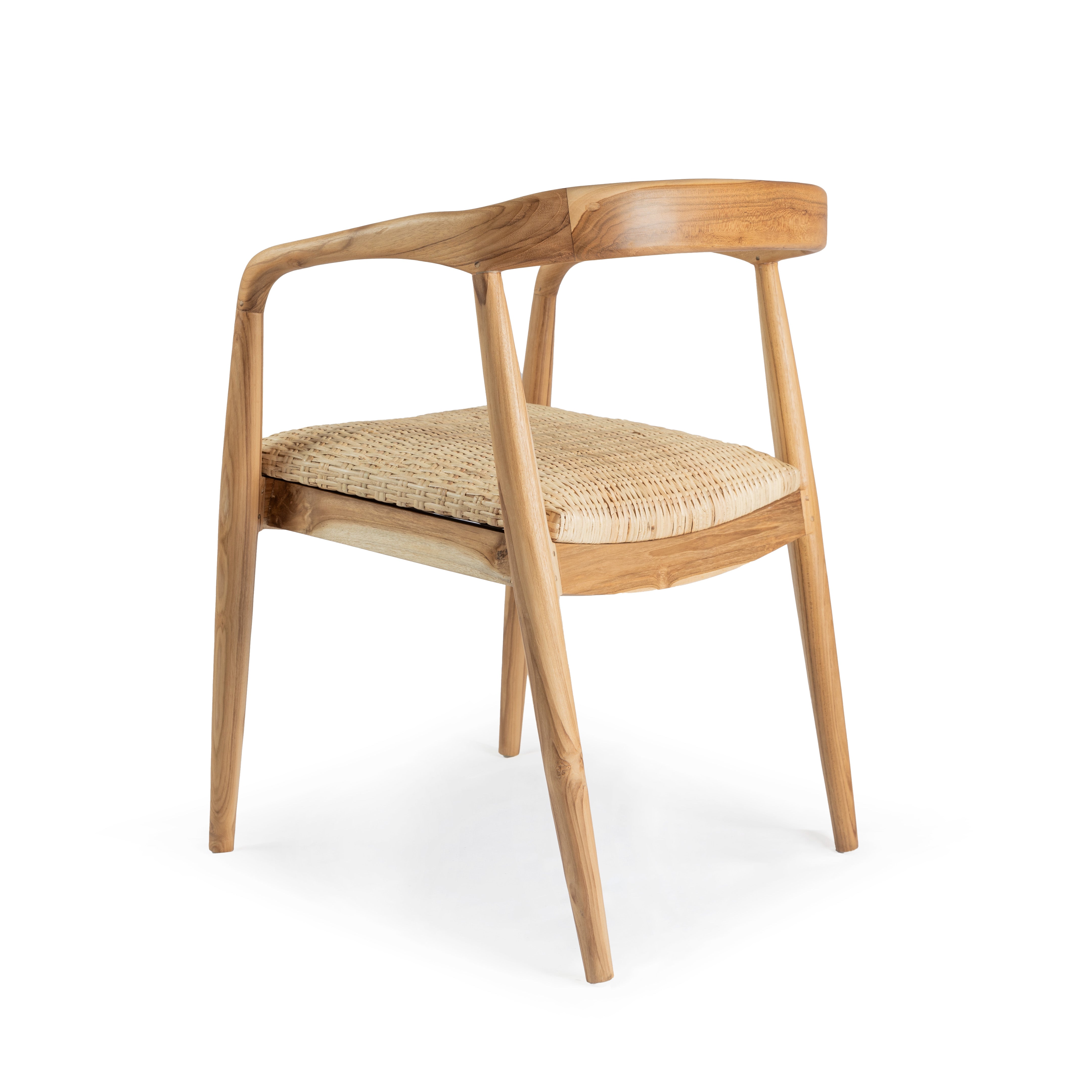 REVIVAL Teak and Woven Rattan Chair