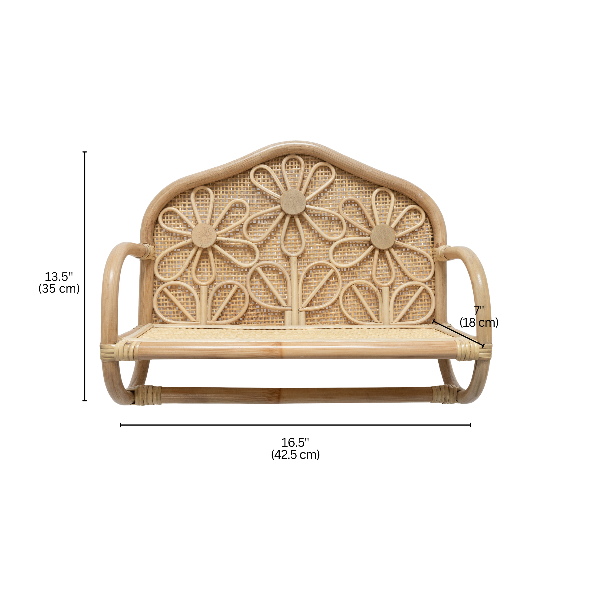 BLOSSOM Rattan Wall Shelf