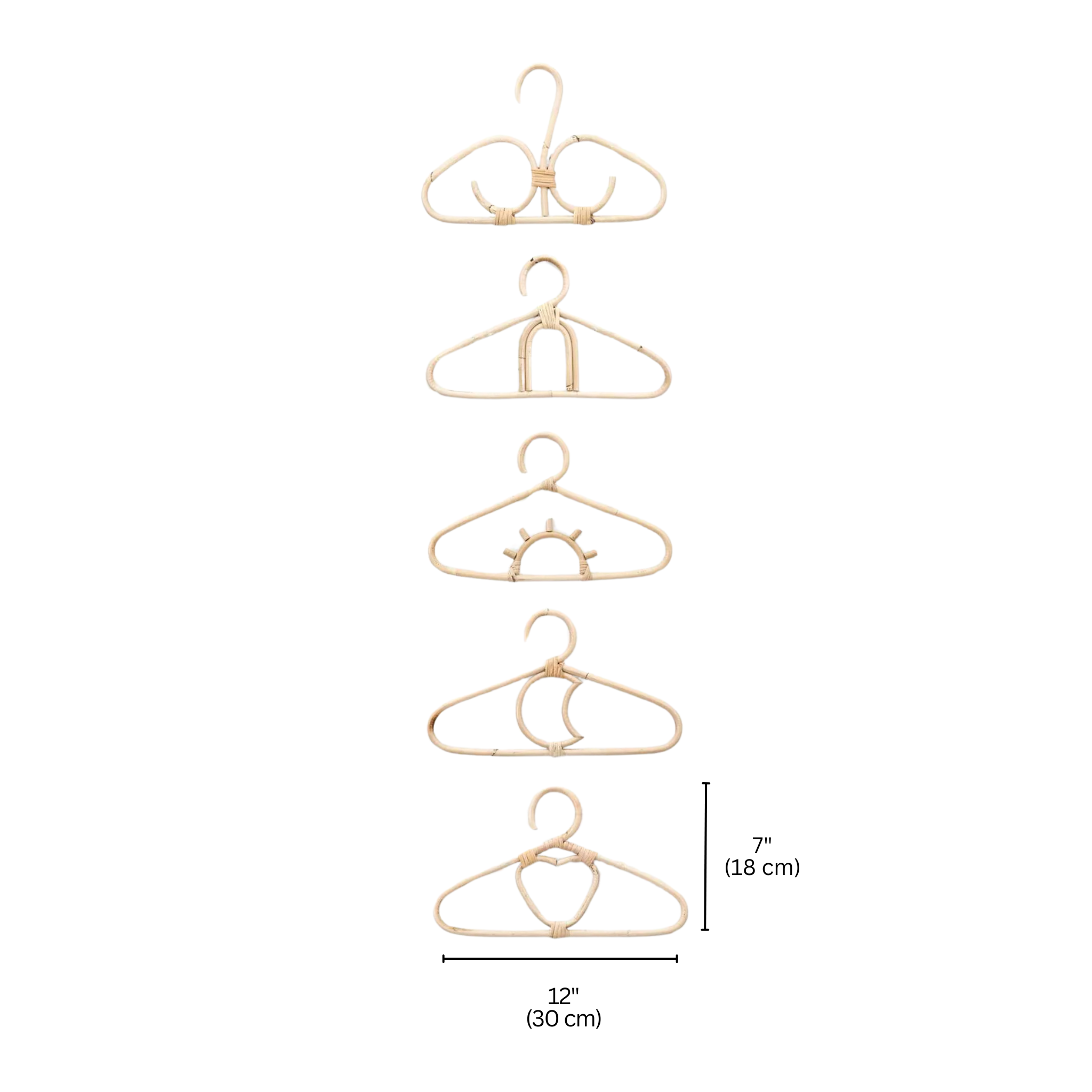 SUNRISE Kids Rattan Clothes Hangers