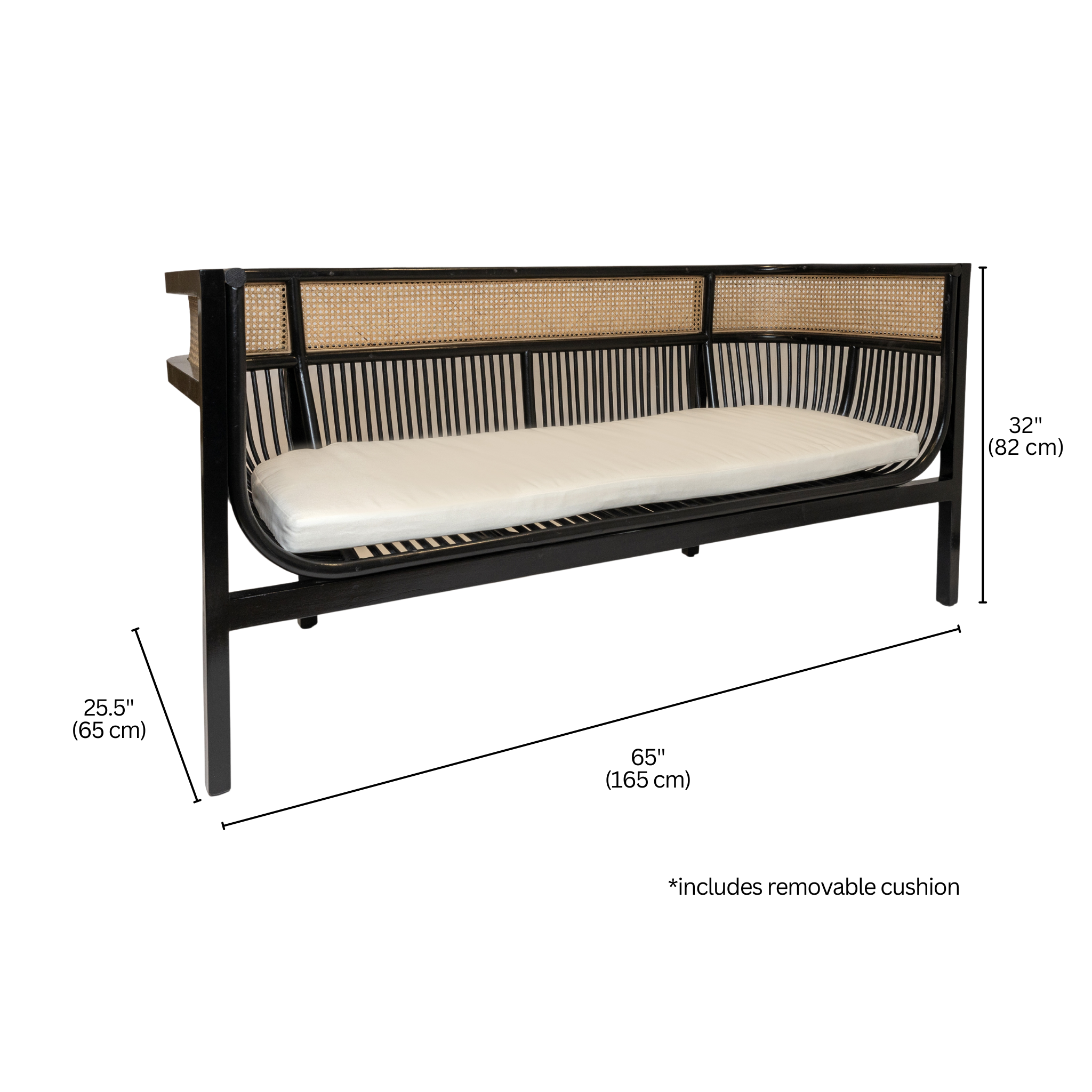 NORMANDY Wood and Rattan Sofa