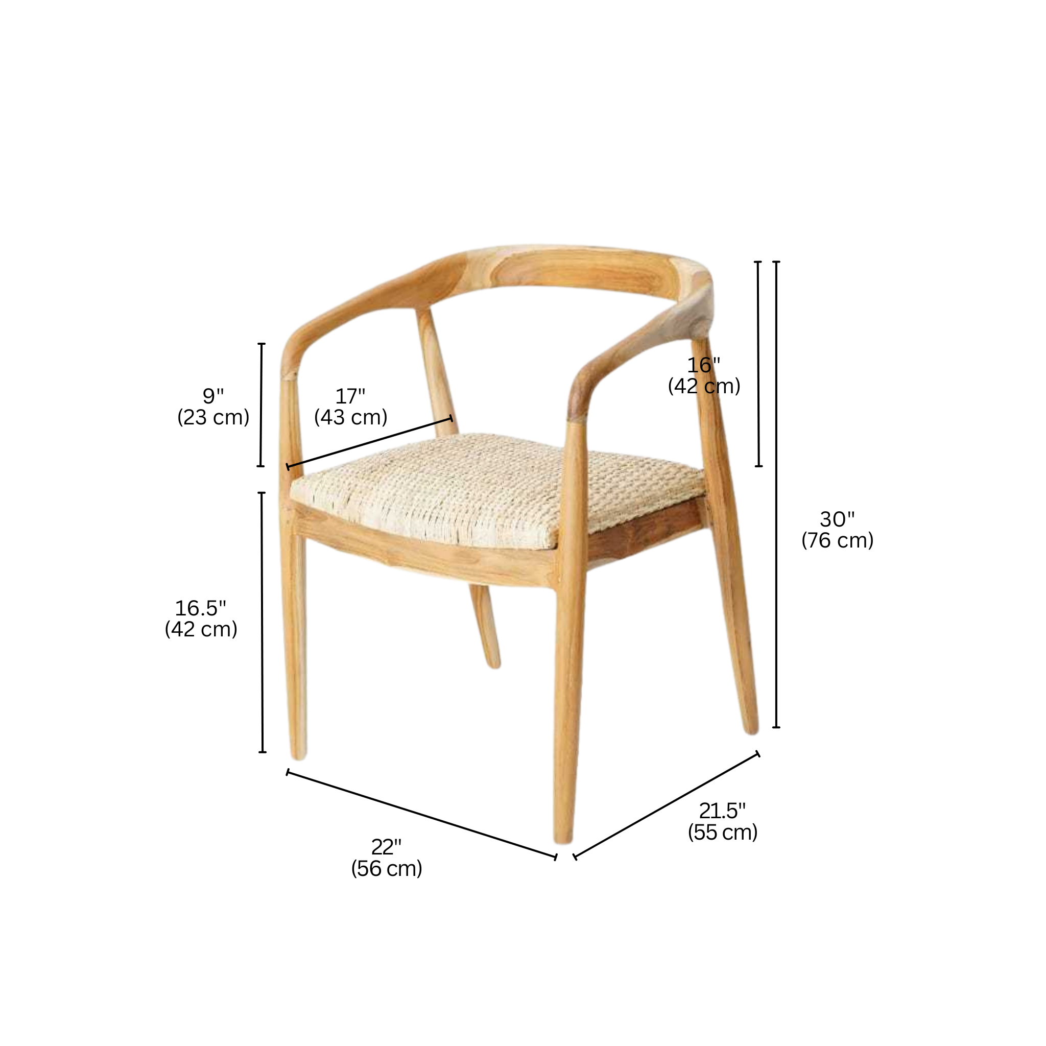 REVIVAL Teak and Woven Rattan Chair