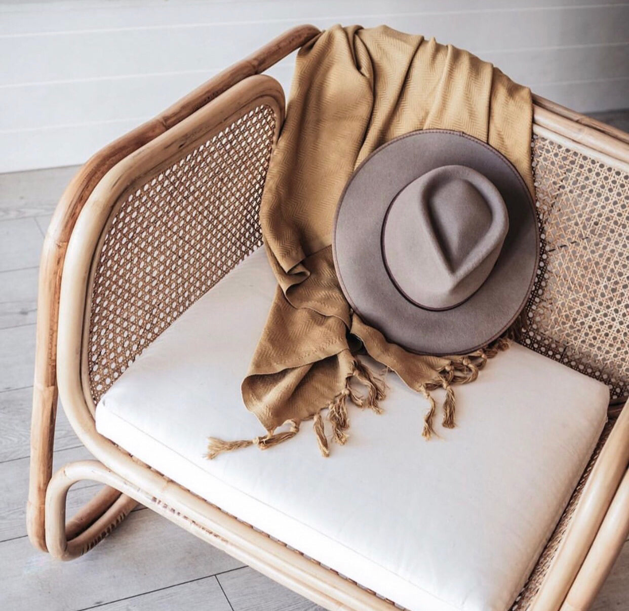 rattan chair.