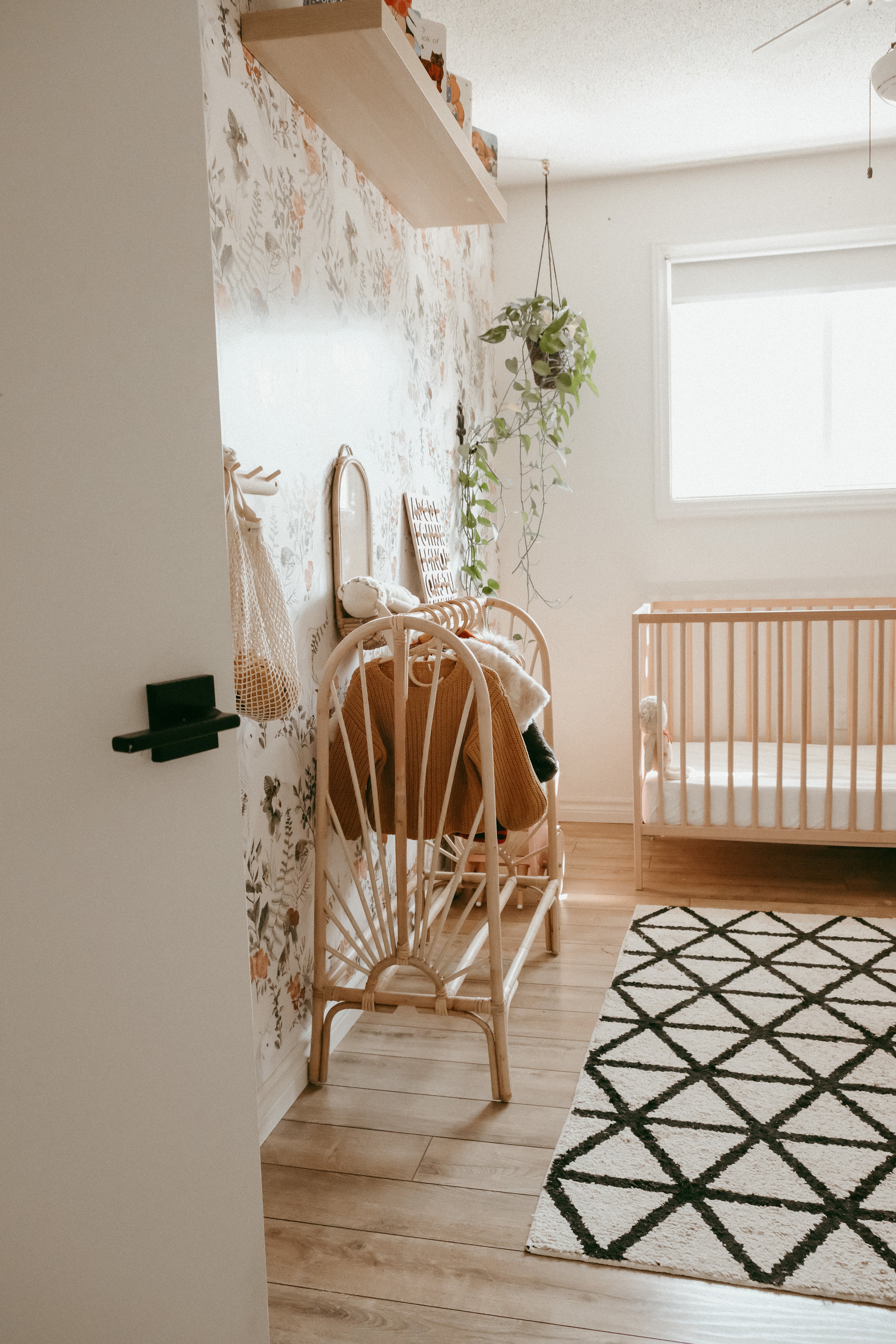 Rattan Children's Hangers-Set of 3, Boho Nursery Décor